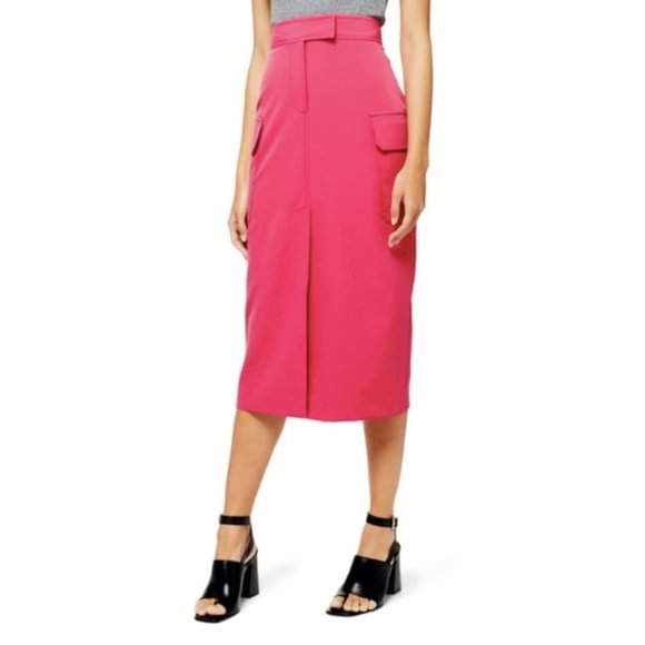 Topshop Dresses & Skirts - Topshop Women's Utility Midi Skirt Pink Size 8